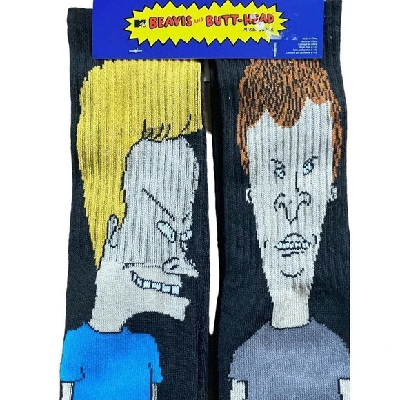 Beavis and ButtHead Unisex Socks Size 6-12 Colorful Crew Socks One Pair Soft - Picture 7 of 9